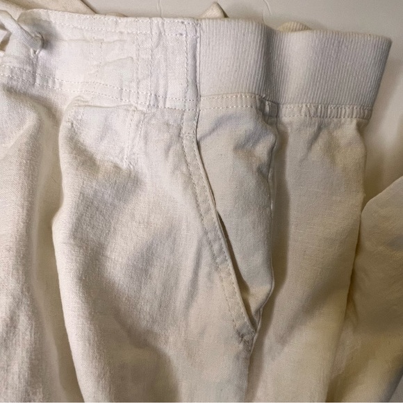 J Jill Linen Blend 55% Capri Crop Pants Part Draw String and Elastic Waist Sz 2P - Picture 7 of 11